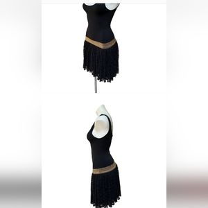 Bebe nylon spandex 80s / flapper style party tank dress full lace skirt small